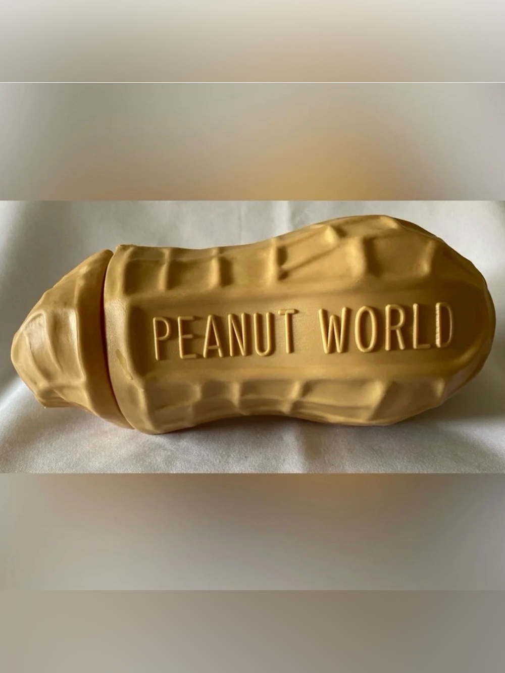 Figural Blow Mold Peanut World Large Peanut Bank Canister RARE Vintage
